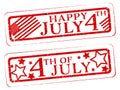 A set of grunge fourth of July stamps