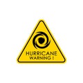 Hurricane warning flat vector illustration.