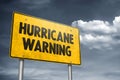 Hurricane Warning - traffic sign information Royalty Free Stock Photo