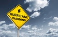 Hurricane warning traffic sign information Royalty Free Stock Photo
