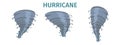 Hurricane Whirlwind, Tornado Swirl Flat Vector Set