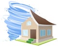 Hurricane winds blew roof off house. Property insurance Royalty Free Stock Photo