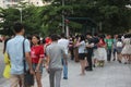 Hurried pedestrians on the street in SHENZHEN