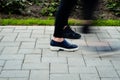 A hurried woman walking on the street