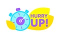 Hurry Up Countdown with Stopwatch. Special Offer Promotion, Banner or Icon with Time Alarm. Great Deal, Last Minute Sale Royalty Free Stock Photo