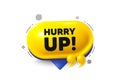 Hurry up sale. Special offer sign. Offer speech bubble 3d icon. Vector Royalty Free Stock Photo