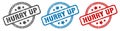 hurry up stamp. hurry up round isolated sign. Royalty Free Stock Photo