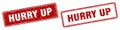 Hurry up stamp set. hurry up square grunge sign Royalty Free Stock Photo