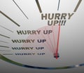 Hurry Up - Words on Speedometer Royalty Free Stock Photo