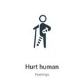 Hurt human vector icon on white background. Flat vector hurt human icon symbol sign from modern feelings collection for mobile