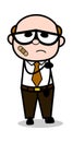 Hurt - Retro Cartoon Office old Boss Man Vector Illustration