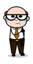 Hurt - Retro Cartoon Office old Boss Man Vector Illustration