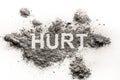 Hurt word as physical or emotional pain ache sickness