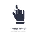 hurted finger with bandage icon on white background. Simple element illustration from Medical concept