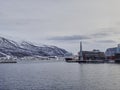 Hurtig Routes post and cruise ship in Tromso Royalty Free Stock Photo