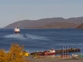 Hurtigruten is a daily passenger and freight shipping leaving Kirkenes