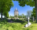 Medieval Husaby Stone Church and Cemetery in Rural agricultural landscape