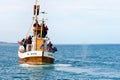 Husavik, Iceland - July, 2008: Whale watching Royalty Free Stock Photo