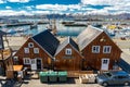 Husavik, Iceland - Picturesque old timber restaurant building near the coastline