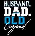 Husband Dad 60 Year Old Legend, Happy Life Dad Greeting, Beards Dad Funny Gift Quote Design Art