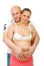 Husband embracing his pregnant wife Royalty Free Stock Photo