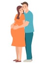 Husband hugging his pregnant wife Royalty Free Stock Photo