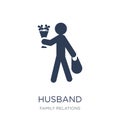 husband icon. Trendy flat vector husband icon on white background from family relations collection