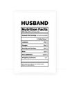 Husband Nutrition Facts Poster, vector