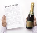 Husband planning to celebrate divorce after having legal separation documents