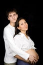 Husband and pregnant wife Royalty Free Stock Photo