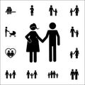 husband and pregnant wife holding hands icon. Detailed set of Family icons. Premium quality graphic design sign. One of the collec