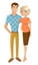 Husband with pregnant wife. Vector
