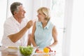 Husband And Wife Preparing meal,mealtime Together Royalty Free Stock Photo