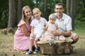 Husband and wife and their little children Royalty Free Stock Photo