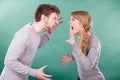Husband and wife yelling and arguing. Royalty Free Stock Photo