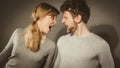 Husband and wife yelling and arguing. Royalty Free Stock Photo