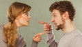 Husband and wife yelling and arguing. Royalty Free Stock Photo