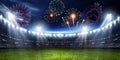 An Empty Cricket Stadium After Celebration Royalty Free Stock Photo