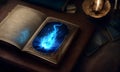 Arcane Book Emitting Blue Magic