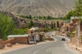 Hushekat village in Zeravshan river valley in northern Tajikist Royalty Free Stock Photo