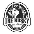 The Husky black and white emblem logo - emblem logo of siberian husky