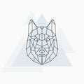 Husky dog. Abstract geometric animal. Royalty Free Stock Photo