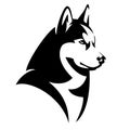 Husky dog black and white vector design