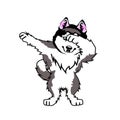 Husky Dog Dabs Husky Dabbing Dance Vector Royalty Free Stock Photo