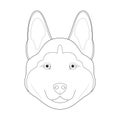 Husky dog easy coloring cartoon vector illustration. Isolated on white background Royalty Free Stock Photo