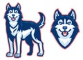 Husky dog set in sport mascot style Royalty Free Stock Photo