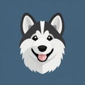 Joyful And Playful Husky Icon Vector Illustration