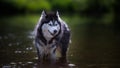 Husky im Wasser Royalty Free Stock Photo