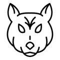 Husky wolf icon, outline style