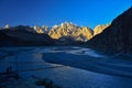 Hussaini Hanging Bridge on sunset Royalty Free Stock Photo